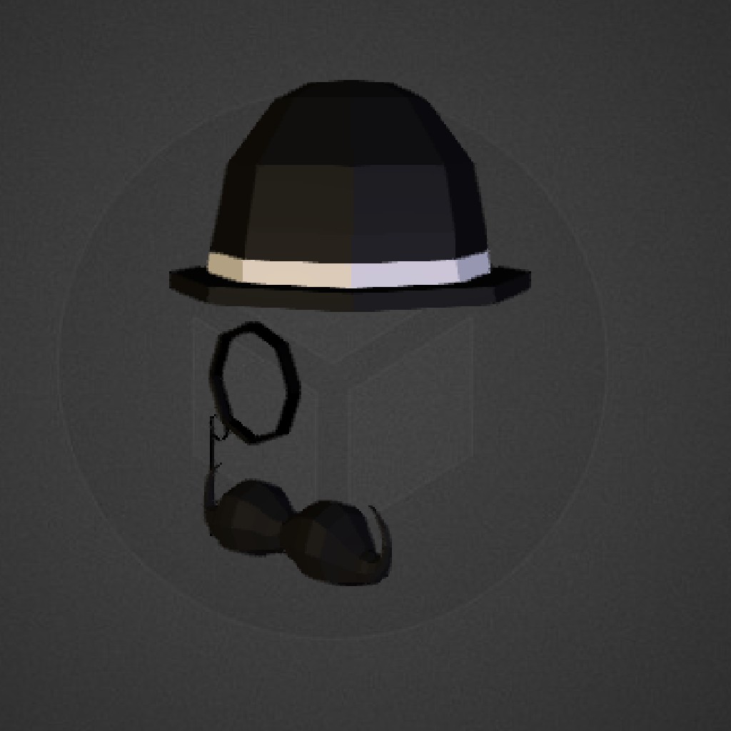 Gentleman Facial Accessories - Low Poly preview image 2